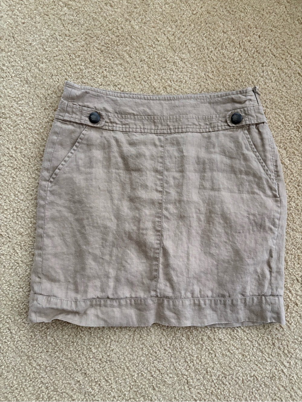 Banana Republic Beige Linen-Blend Mini Skirt